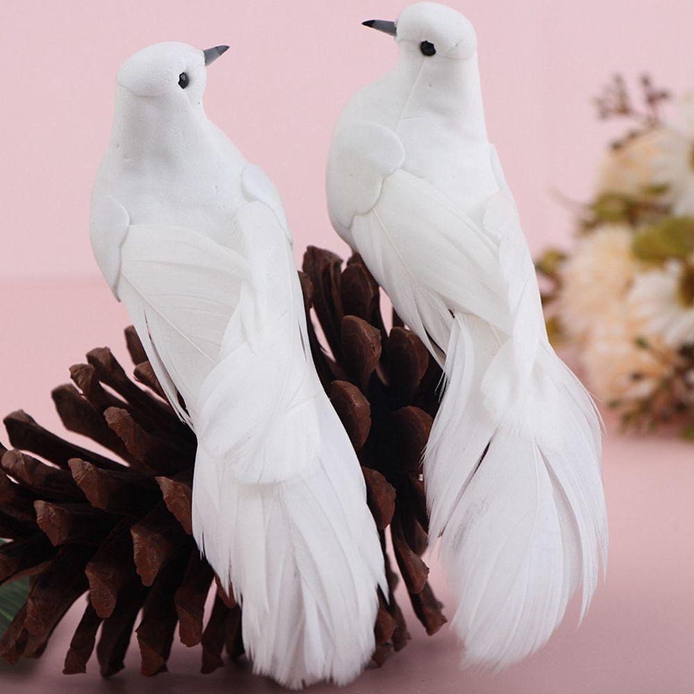 Christmas With Clip Photography Props Home Furnishing Fake Bird Imitation Bird Dove Feather Bird