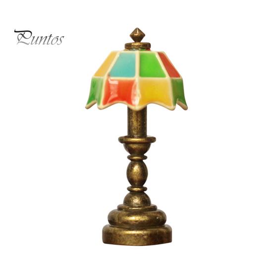 

Лампа для кукольного домика Ретро Сплав 1:12 старинных настольных ламп в американском стиле с орнаментом для домашнего декора разноцветный
