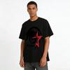 Vintage Red Star Eye Print T-Shirt Unisex Street Style Loose Crew Neck Casual Top Pure cotton T-shirt