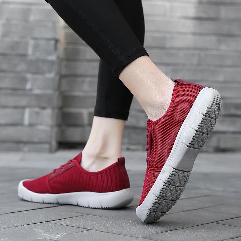 Women Lightweight All-Match Big Size 42 Sneakers Ladies Non-Slip Soft Walking Shoes Summer Breathable Mesh Mother Causal Shoes