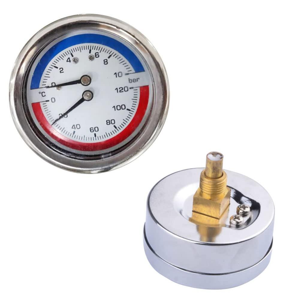 Temperature Pressure Gauge for Boilers with Multiple Mounting Methods and Thread Sizes Designed for Floor Heating