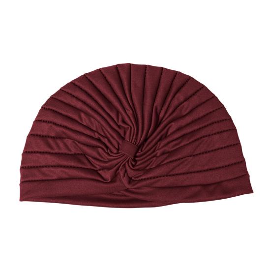 Yoga Hat with Satin Lining Hair Protection Frizz Control Soft Breathable Turban Nightcap High-Elastic Pleated Fabric Turban Hat