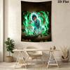 Green Flame Warrior Tapestry Tapestry Background Cloth Fashion Print Soft Home Decor Christmas Gift