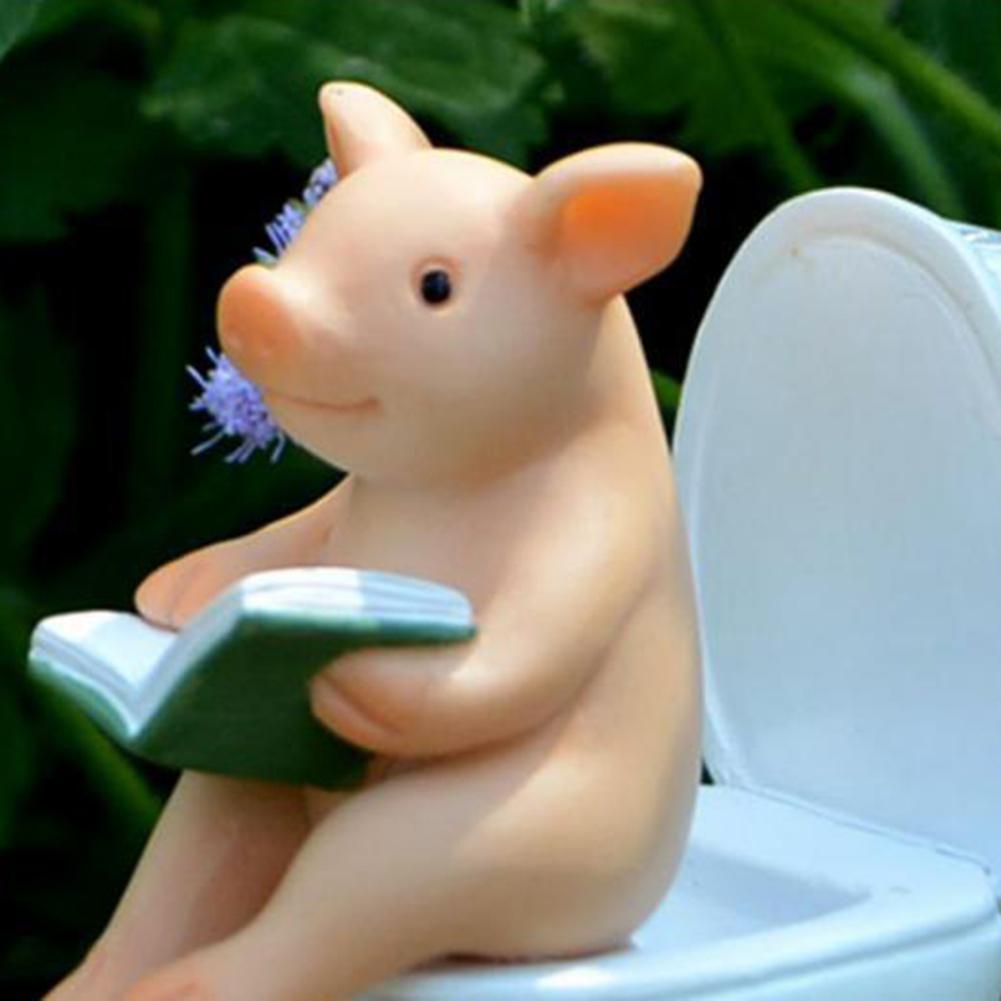 Adorable Pig Decor Cute Piggy Figurine Resin Pig Ornament Charming Design