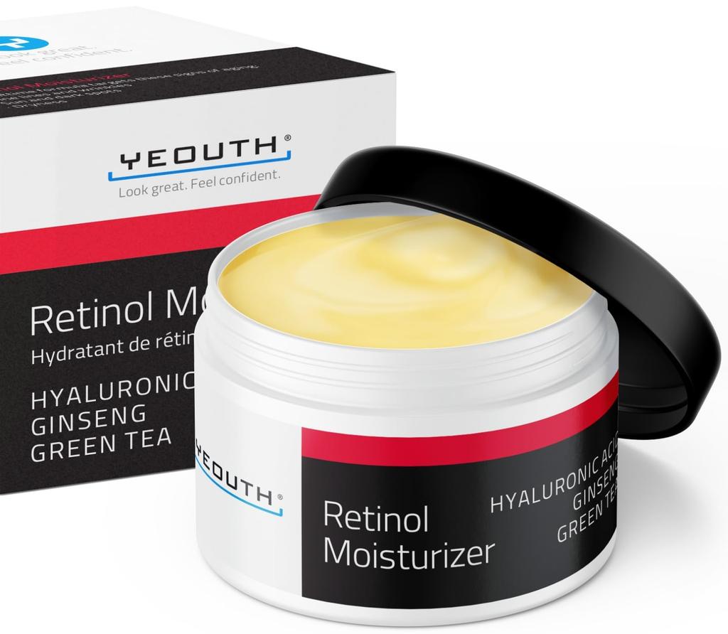 YEOUTH Hydratant Rétinol 60ml Crème Rétinol Crème Additionnelle Rétinol pour femmes et contenant du ginseng et du thé vert (2 oz) hommes,