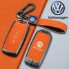 lmn1 Zinc Alloy Leather Car Remote Key Case Cover Protector Holder Shell For VW Volkswagen Touareg 2019 2020 2021 2022 Auto Accessori
