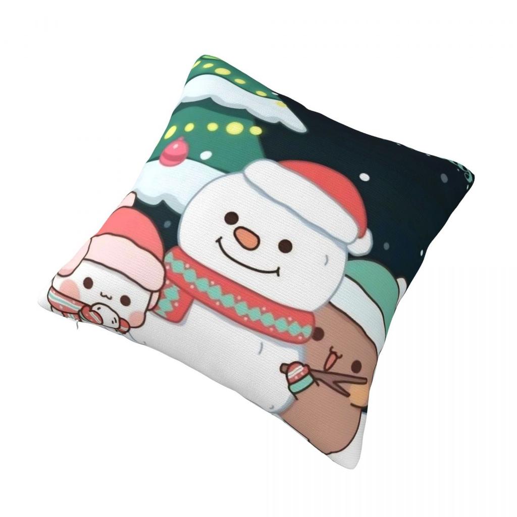 Cartoon Cute Bubu Dudu Christmas Pillowcase Printed Polyester Cushion Cover Decorative Throw Pillow Case Cover Home Square 45X45