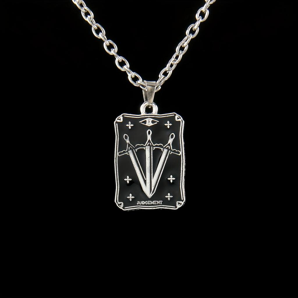 Fashionable Star, Moon, Death and Lovers Tarot Fortune Teller Element Pendant Necklace, The Best Gift for Family and Friends