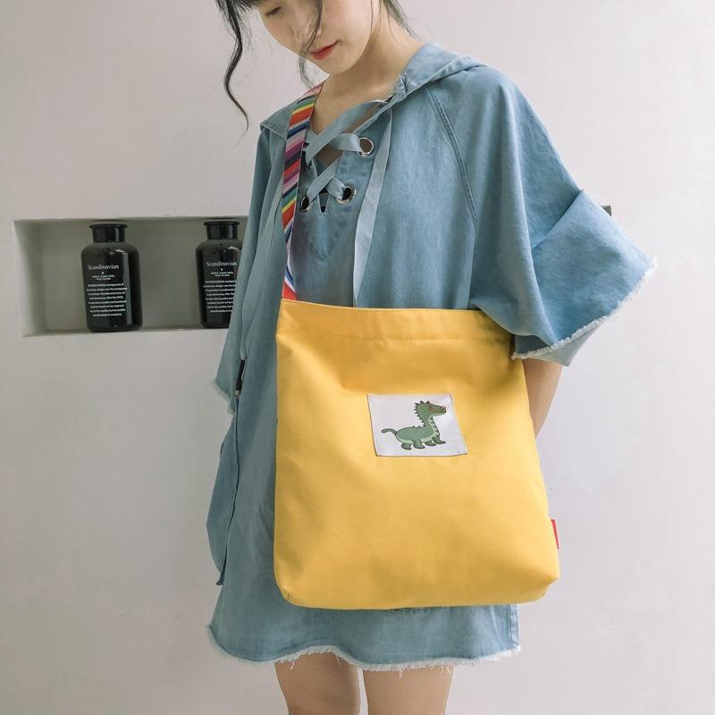 New canvas bag bag female art student tutoring simple small fresh canvas bag shoulder messenger bag