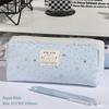 Cute Star Print Canvas Pencil Case Lace Trim Pen Bag Kawaii Cat Label Stationery Pouch For Student