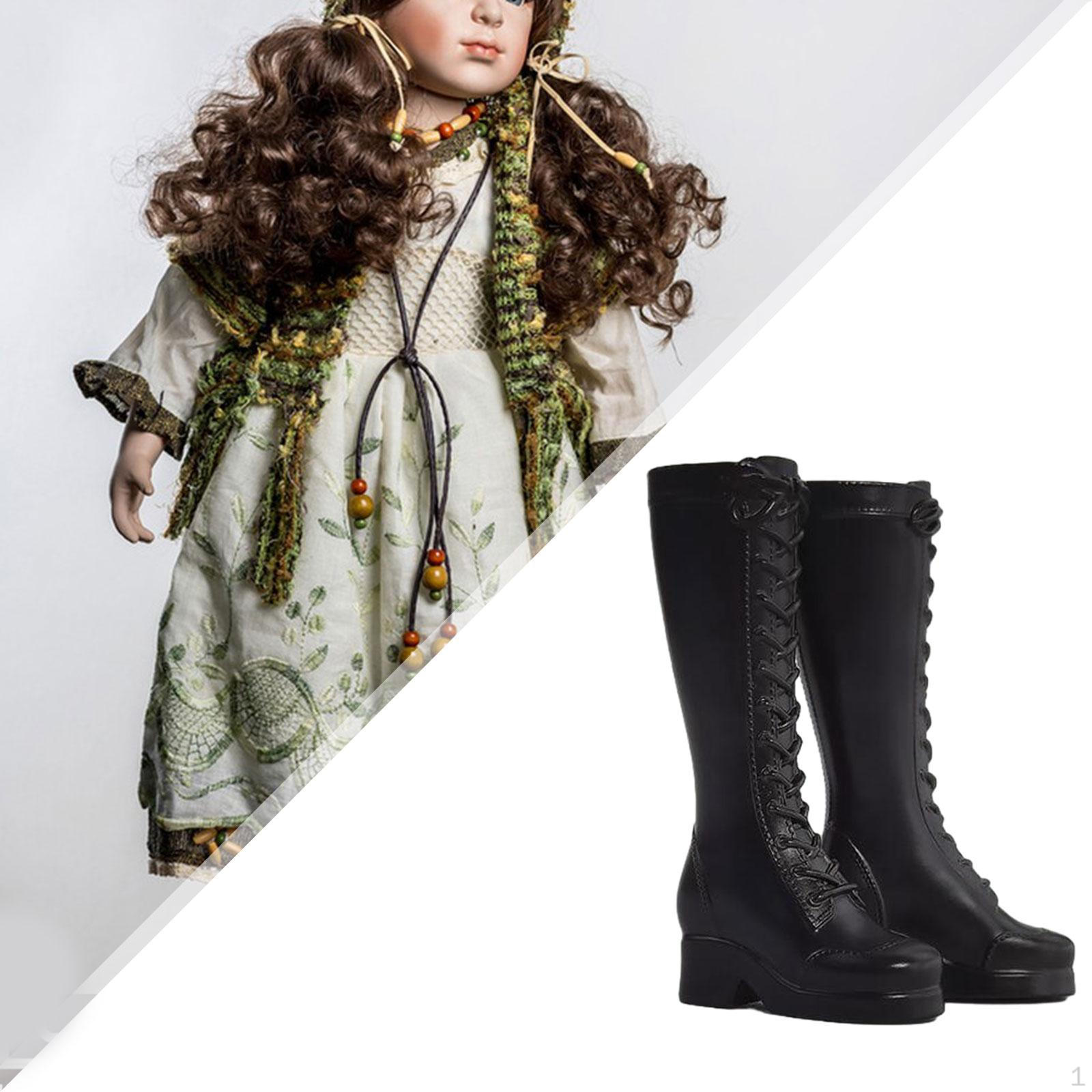 

1/6 Масштаб Женская Кукла Обувь Сапоги, Реалистичные, Миниатюрные, Фигурки Аксессуары для 12 black