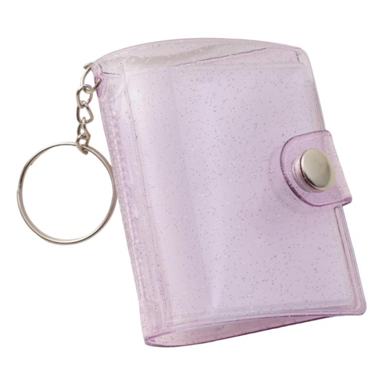 Waterproof PVC 2Inch Photo Album Holder with Keychain 20Photos Pocket Tear Resistant Construction for Protecting Memory