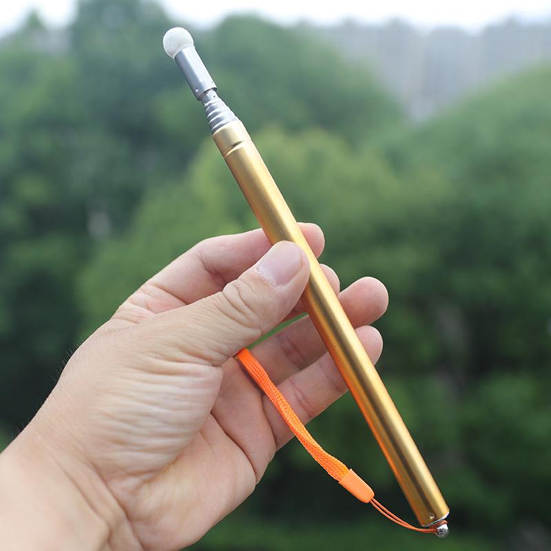 Stainless Steel Retractable Teaching Pointer and Flagpole Stick золотой