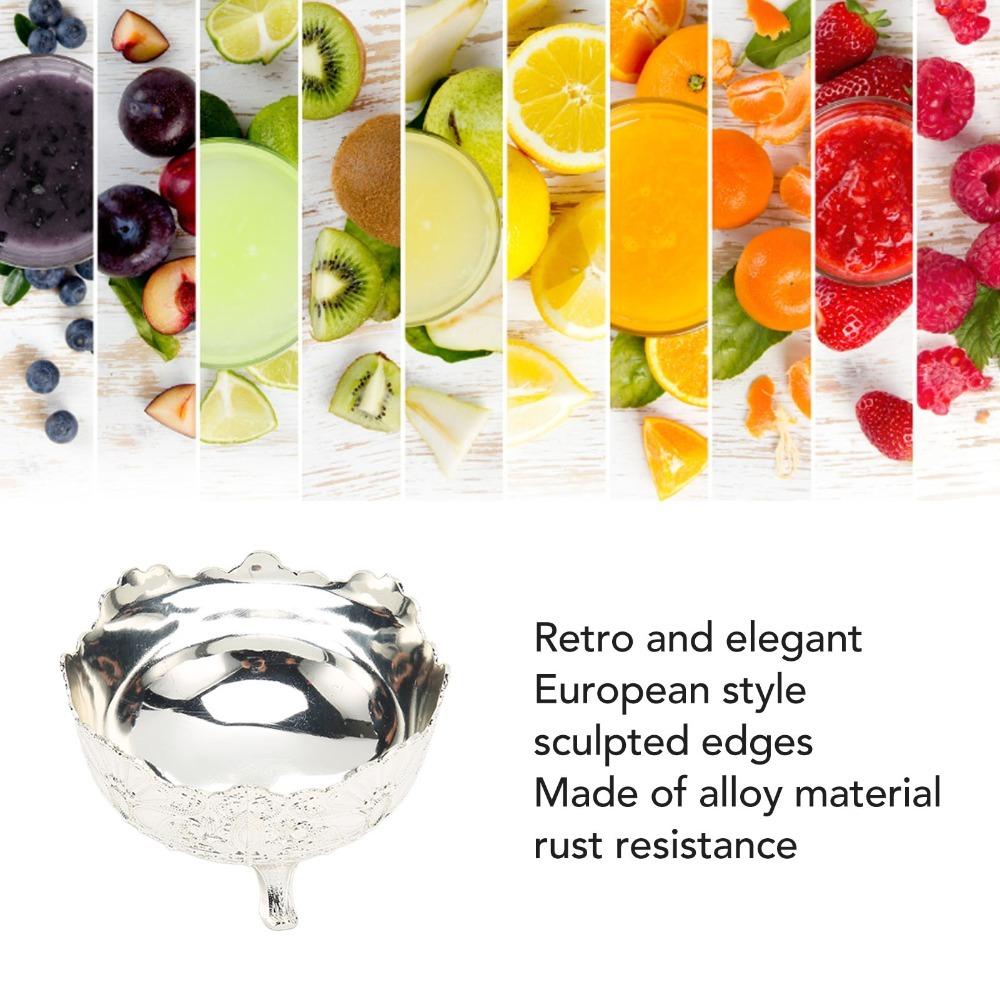Small Alloy Fruit Bowl Footed Metal Serving Bowl Decorative Centerpiece Dish Home & Kitchen Decor