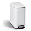 New 5L Stainless Steel Step Trash Can with Silent Gentle Lid for Kitchen Home Office Foot Pedal Trash Can Automatic Dustbin