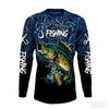 Fishing T Shirt for Men Summer Outdoor Fishing Apparel Sun Protective Long Sleeve 3D Printed Casual Tee UV Resistant Quick Dry
