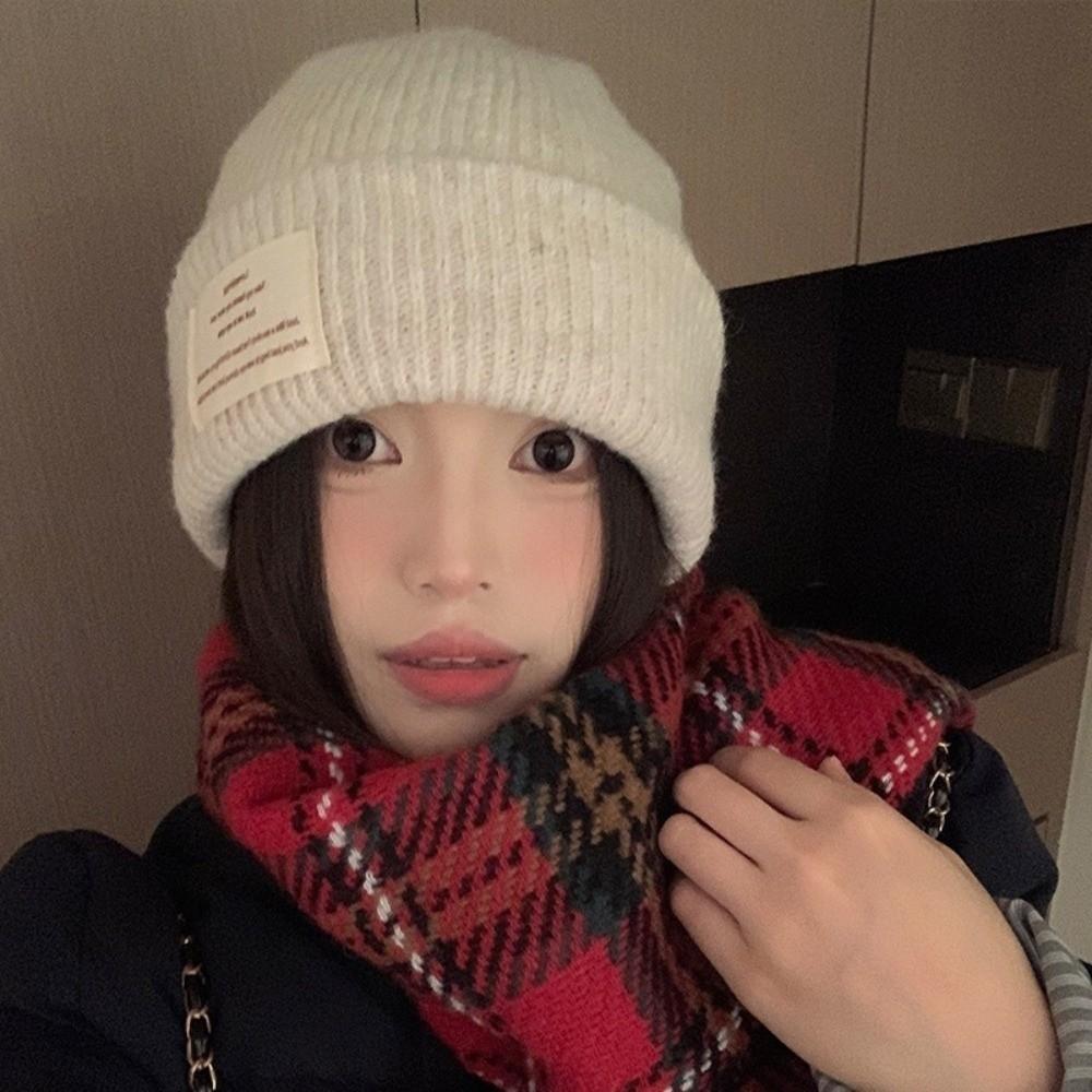 Windproof Beanie Cap Solid Color Crochet Bonnet Hat Fashion Winter Knitted Hat