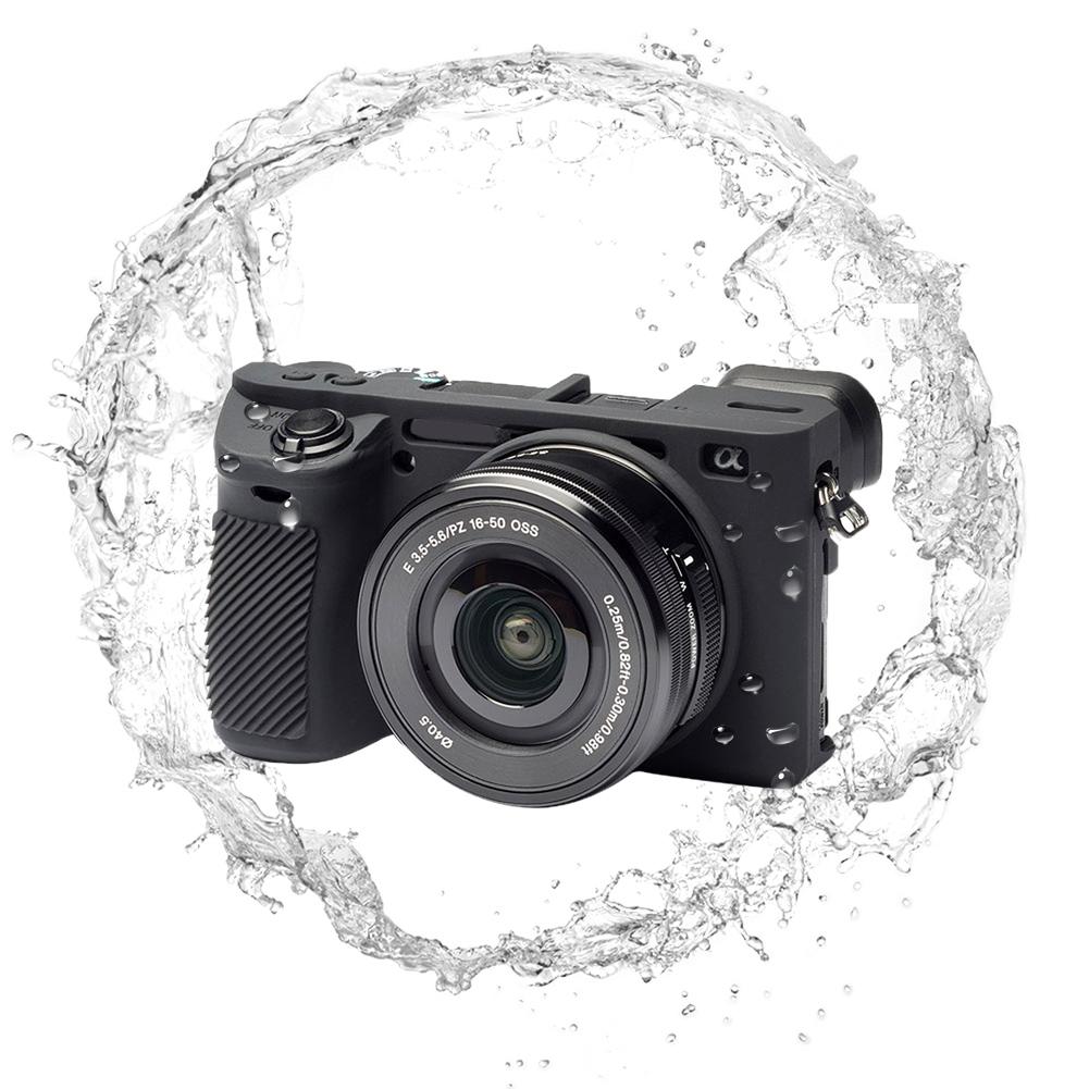 For Sony A6500 Camera Case Cover Durable Soft Silicone Cover Protective(Black)
