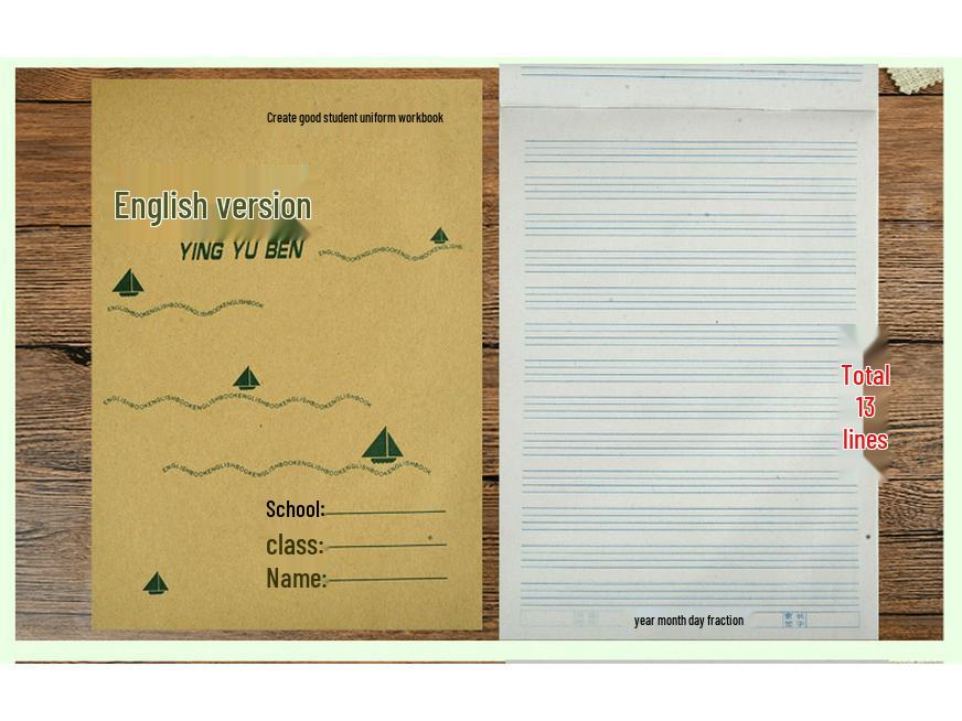 Large 16k Dual-Sided Pinyin Notebook for Grades 3-6 Middle School Students: Ideal for New Vocabulary and Homework