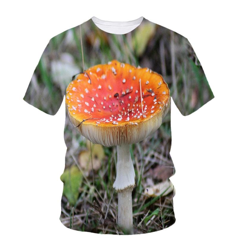 Summer Mushroom 3D Print T-Shirts Streetwear Men Fashion Casual Oversized O-Neck Short Sleeved T Shirt Tees Tops Clothing
