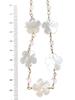 White Shell Flower and Rose Quartz Natural Power AC296 [Cherry] Semi-Long Necklace, Stone, Stone,