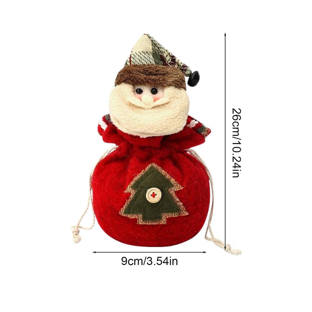 Christmas Knitted Doll Gift Bag Christmas Eve Apples Packaging Bag Santa Claus Snowman Elk Doll Storage Reusable Wrapper Bags