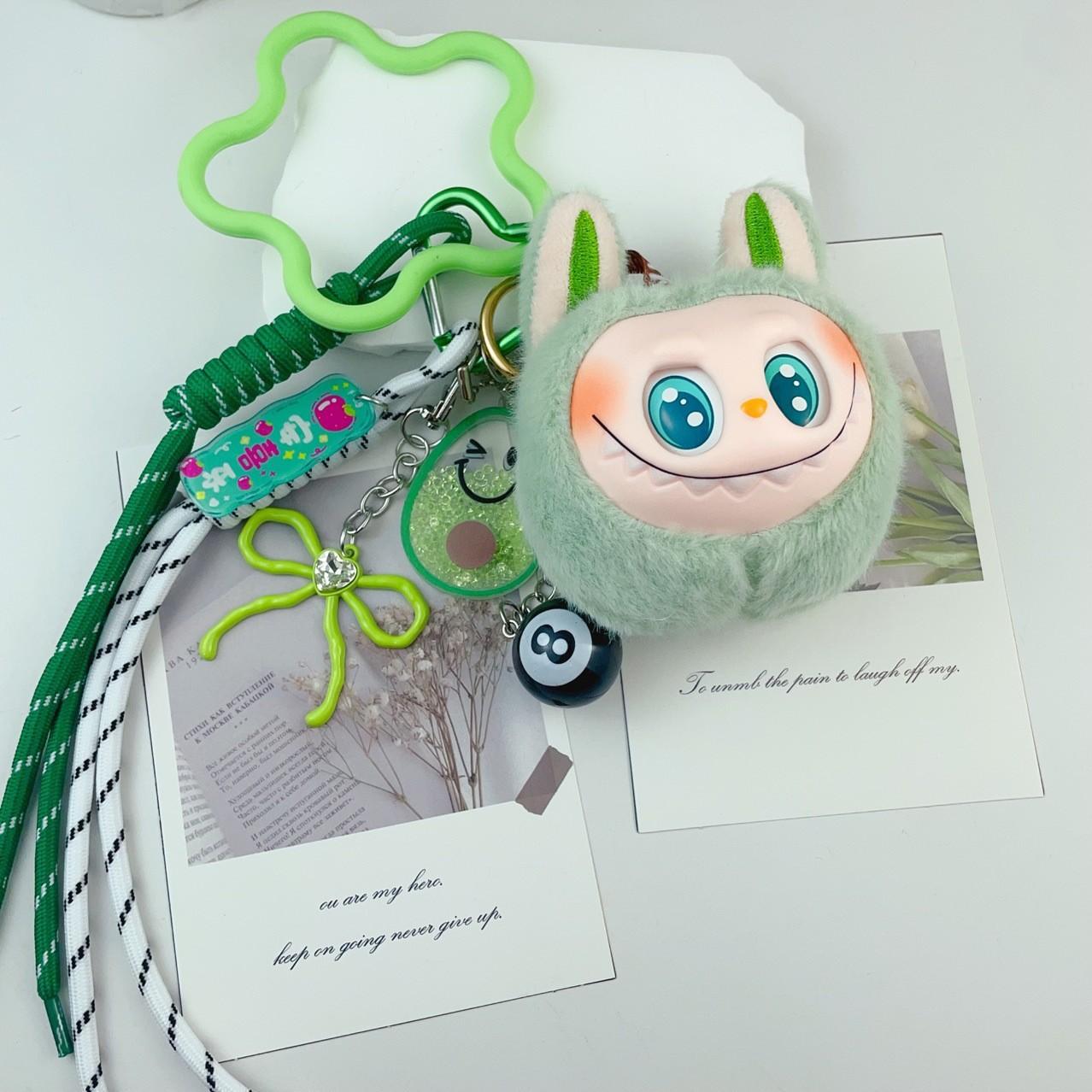 

Подвеска-сюрприз Виниловое сердце Плюшевая кукла Брелок Шнурок as shown in the picture зелёный