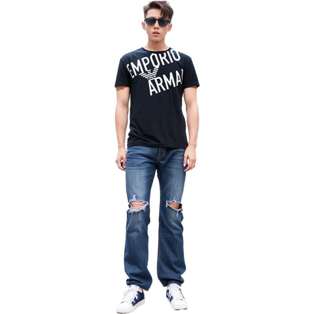 EMPORIO ARMANI SS23 Regular T Shirt Men's Black 211818-3R476-21921