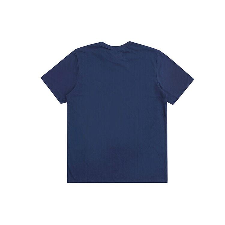 Men's Nike Embroidered Small Round Neck Short Sleeve Deep Navy Blue T-Shirt AR4999-410