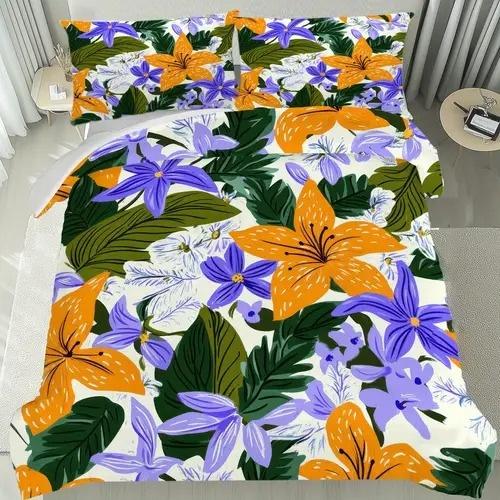 Bright Colorful Floral Pattern Duvet Cover Queen Size Colorful Floral Bedding Set For Home Decor Room Decoration 3 Piece Set