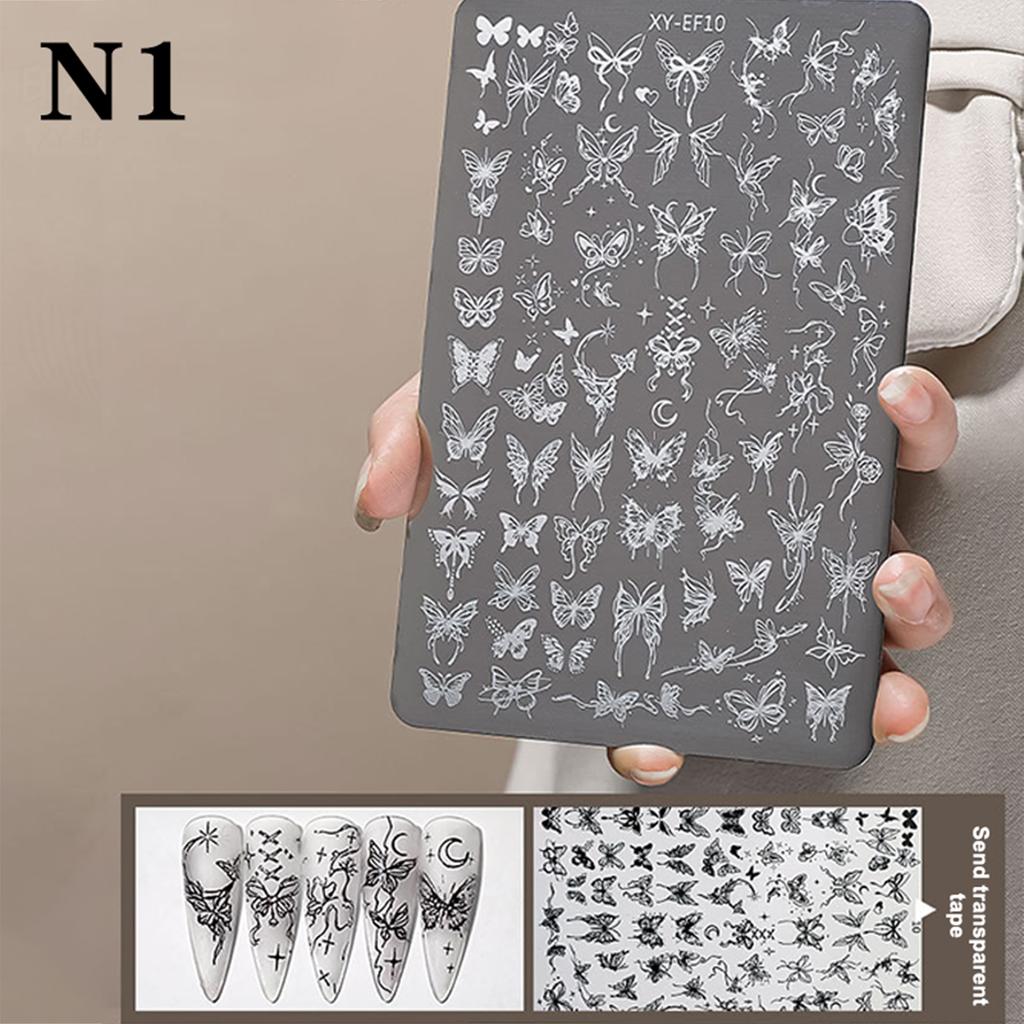Ocean Series Shell Starfish Nail Stamping Plates Butterfly French Line Printing Stencil Nail Stamp Template Nail Art Tool