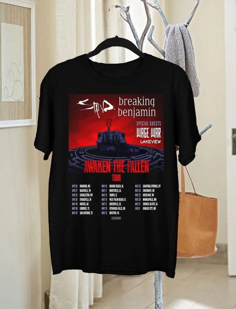 

NEW Staind 2025 Tour Concert Short Sleeve Black TShirt Full Size S3XL Unisex T-Shirt XXXL