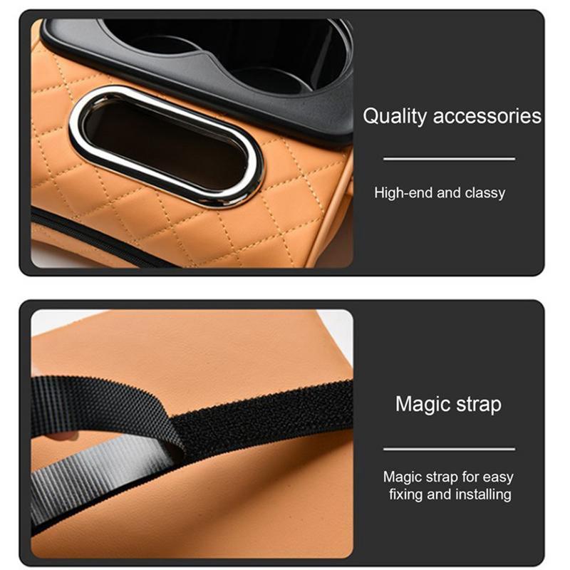 

Car Armrest Box Heightening Cushion With Cup Holder Tissue Box Side Storage Pocket For Auto Interior Arm Rest Cover