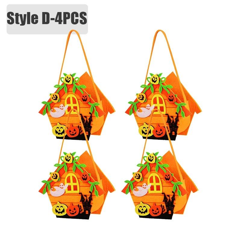 1-6 STÜCK Halloween Süßigkeitenbeutel für Kinder Filz Kürbis Geschenk Tragetasche Feiertagsparty Halloween Dekorationen Zubehör