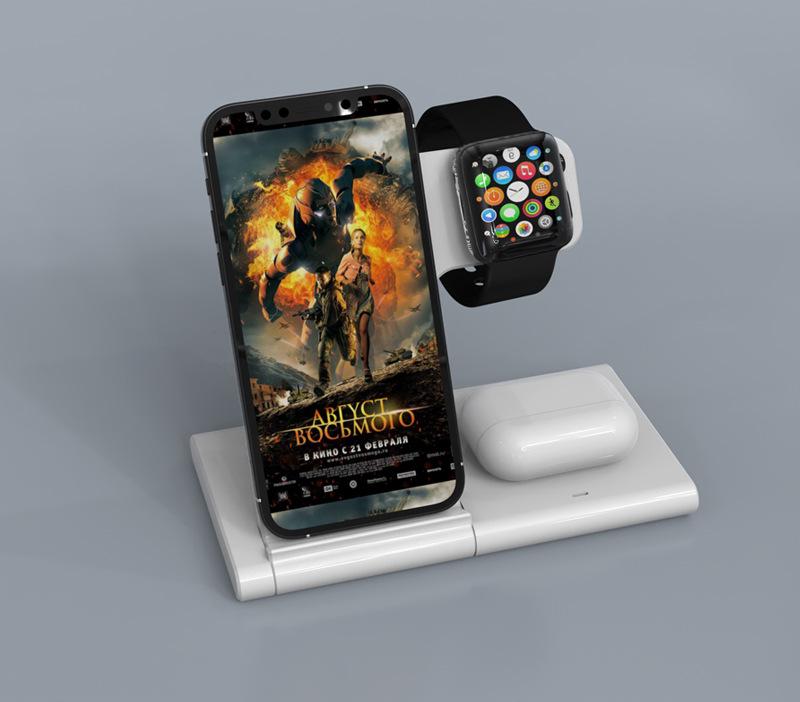Foldable 3-in-1 Wireless Charging Phone Stand, 15W Fast Charging, Dual Coil