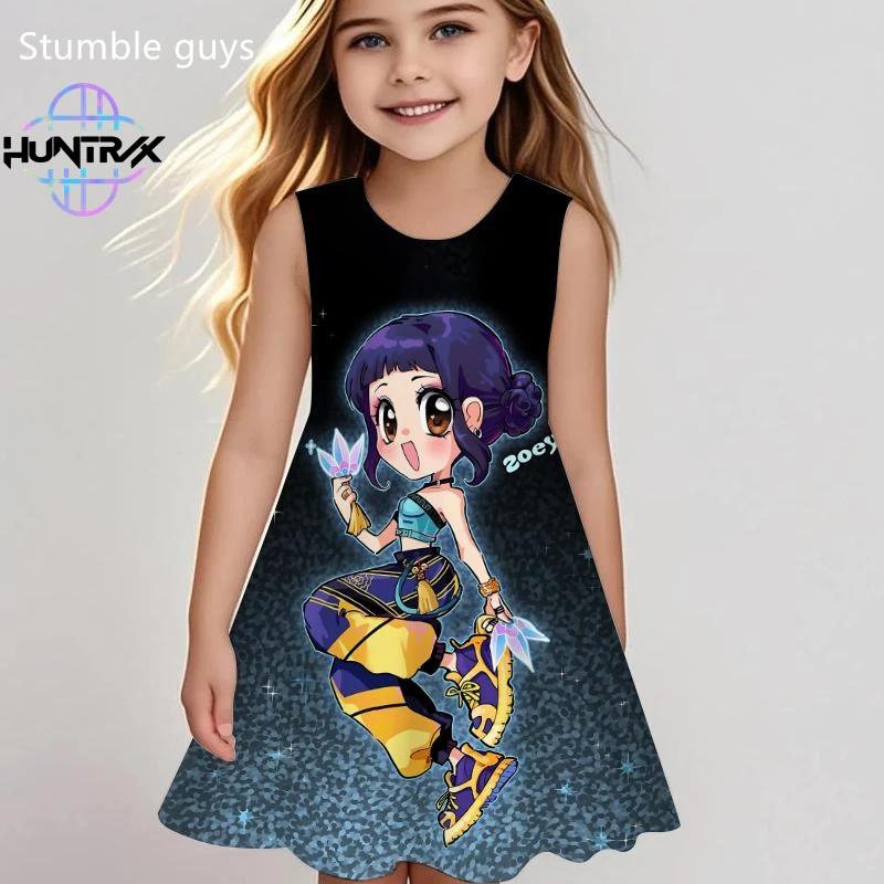 Girls Kpop Demon Hunters Dress Summer Kids Cartoon Anime Toddler Fashion Cute Casual Dress