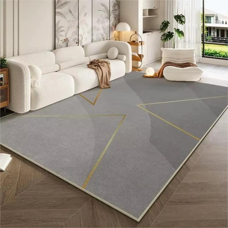 Moderne Grijs Gouden Gebogen Geometrisch Vloerkleed Antislip Wasbaar Grote Vloermat Woonkamer Bank Binnen Huisdecoratie Tapijt 80x120cm 31x47inch