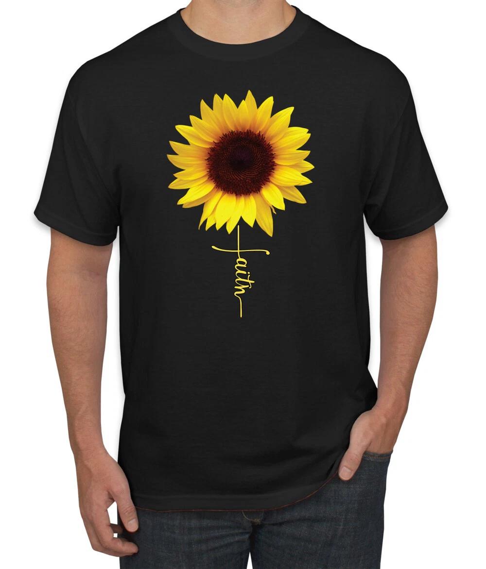 Sunflower Christians Faith Cross Christian Men Graphic T- Shirt S
