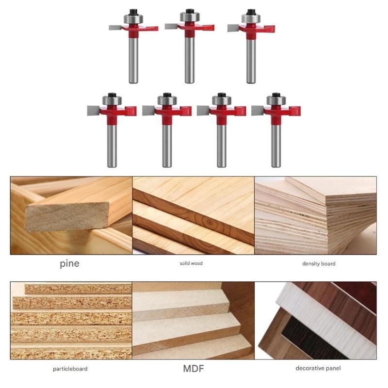 Professioneller T-Nut-Fräser mit Rollenführungssystem für Holzbearbeitungsmaschinen und manuelle Holzschnitzerei