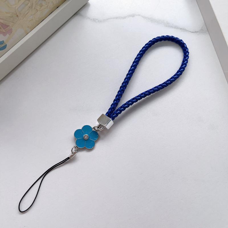 Braided Phone Wrist Lanyard With Durable Woven Strap Cute Flower Pendant For Phones Keys Daily Use