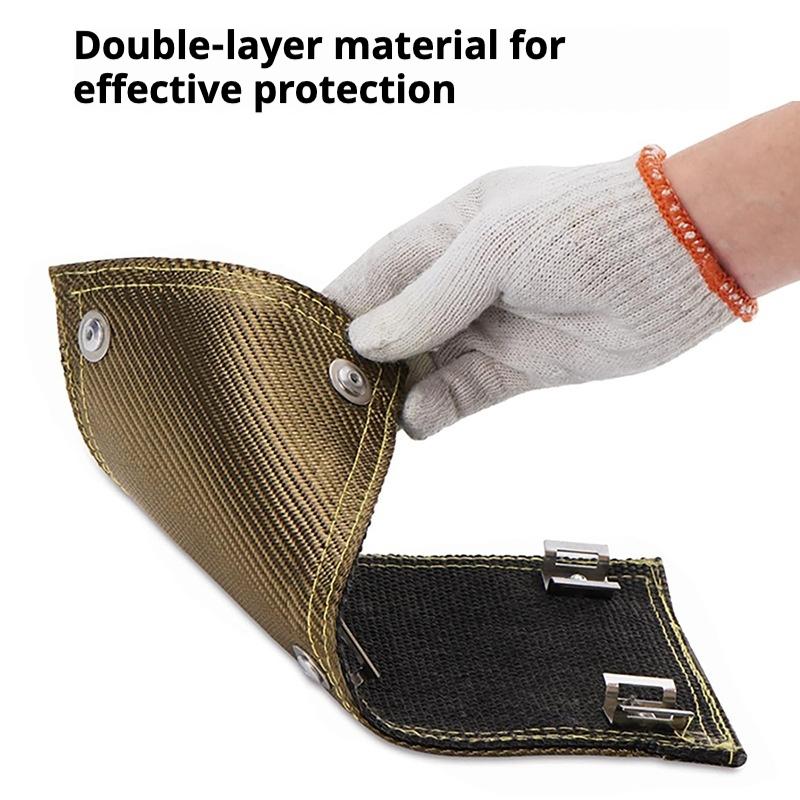 Titanium Pipe Heat Shield Exhaust Heat Shield Car Motorcycle Heat Guard Cover Wrap with Stainless Steel Clamps Heat Protection