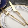 Bright Gold 18/10 Stainless Steel Luxury Cutlery Dinnerware Tableware Knife Spoon Fork Chopsticks Flatware Set Dishwasher Safe