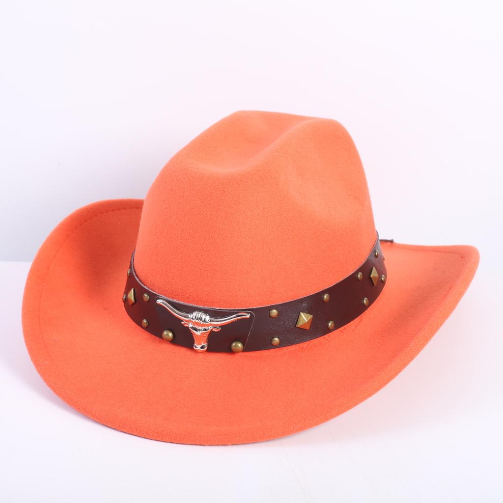 Beliebte europäische und amerikanische Mode OL-Stil einfarbiger Cowboyhut Herren und Damen High-End Zylinder Jazzhut Filzhut