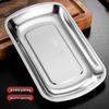 ZISIZ Gold Rectangular Divided Stainless Steel Serving Tray