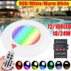 Luz sumergible IP68 RGB Lámpara de noche submarina al aire libre DC 12V 108 LED Luz de piscina RGB blanco cálido impermeable