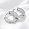 Women's Zirconia Inlaid Titanium Steel Earrings - Fashionable Hoops and Classic Studs