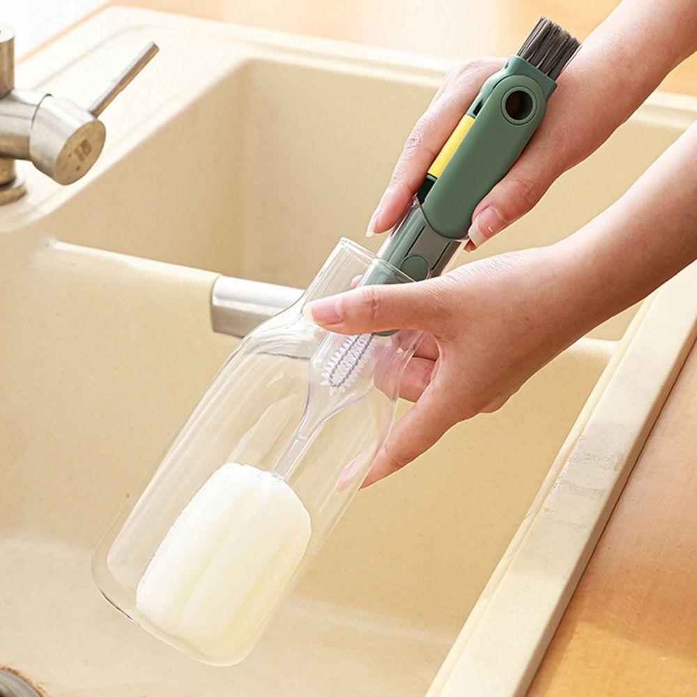 New 5 In1 Bottle Cup Lid Brush Plastic Multi-Function Cups Cover Brush Sponge Cleaning Brush Kitchen