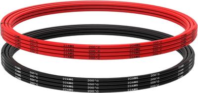 22 AWG Silikonkabel – 2,5m Rot + 2,5m Schwarz | Flexibel, Hitzebeständig | Ideal für Elektronikprojekte, Ankeway Stecker