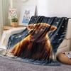 1PC Cute Little Animals Print Flannel Blanket, High Quality Comfortable for All Seasons, Home Decor, Warmth and Comfort