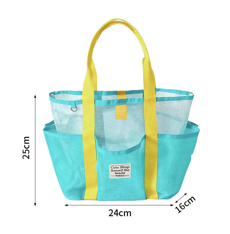 Large Capacity Mesh Beach Tote Bag for Outdoor Use